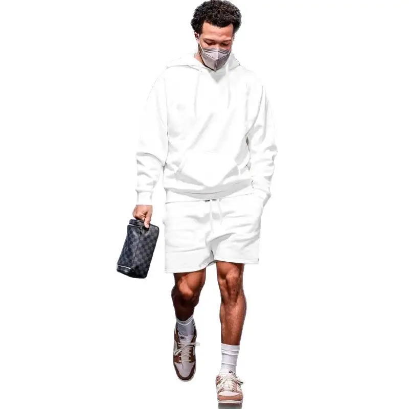 Men's Navy Hooded Sweatshirt & Shorts Set - Image 18