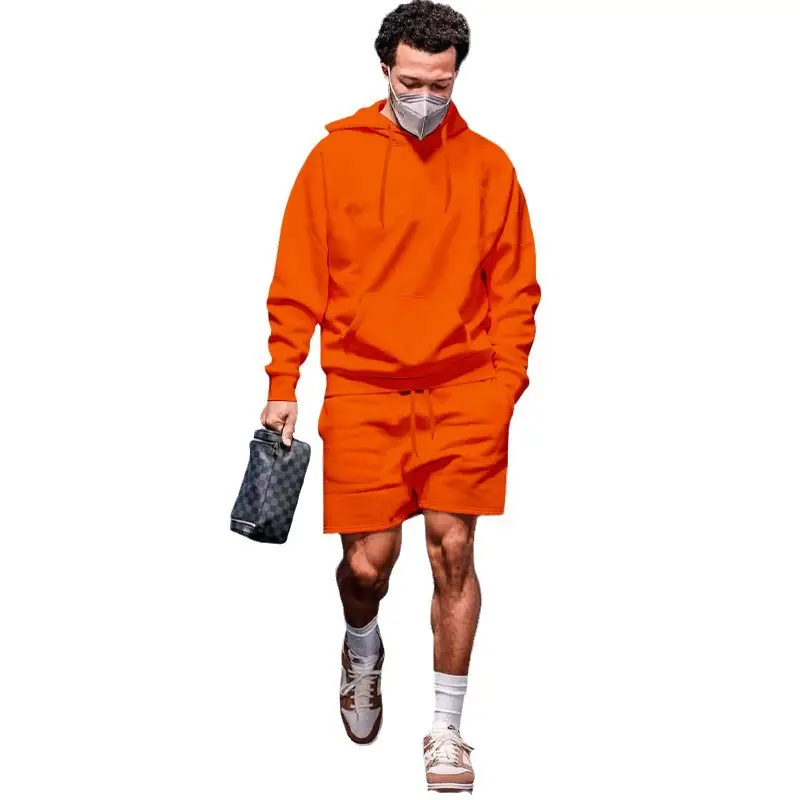Men's Navy Hooded Sweatshirt & Shorts Set - Image 19