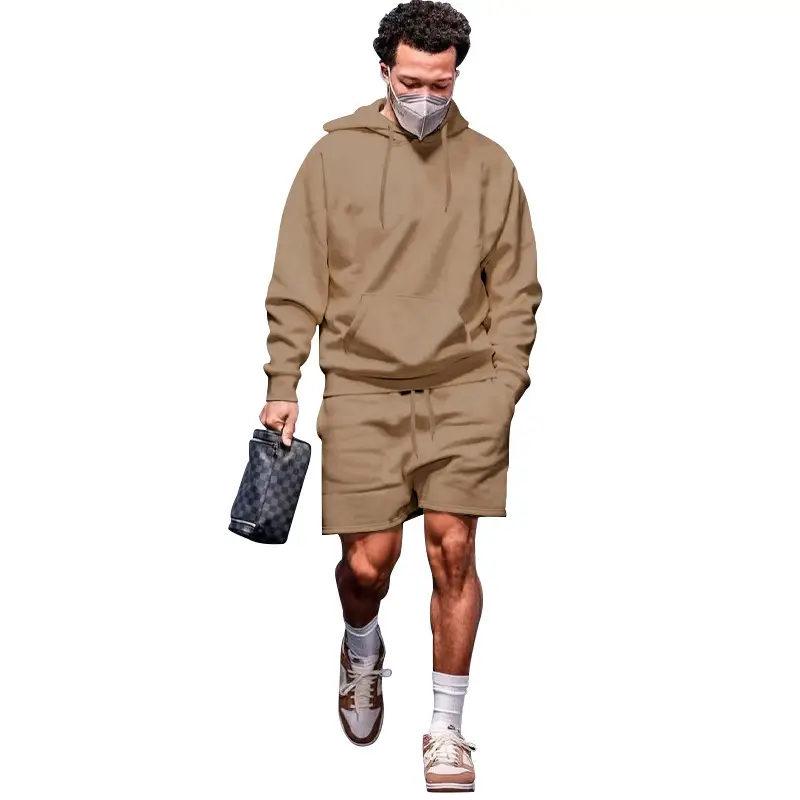 Men's Navy Hooded Sweatshirt & Shorts Set - Image 13