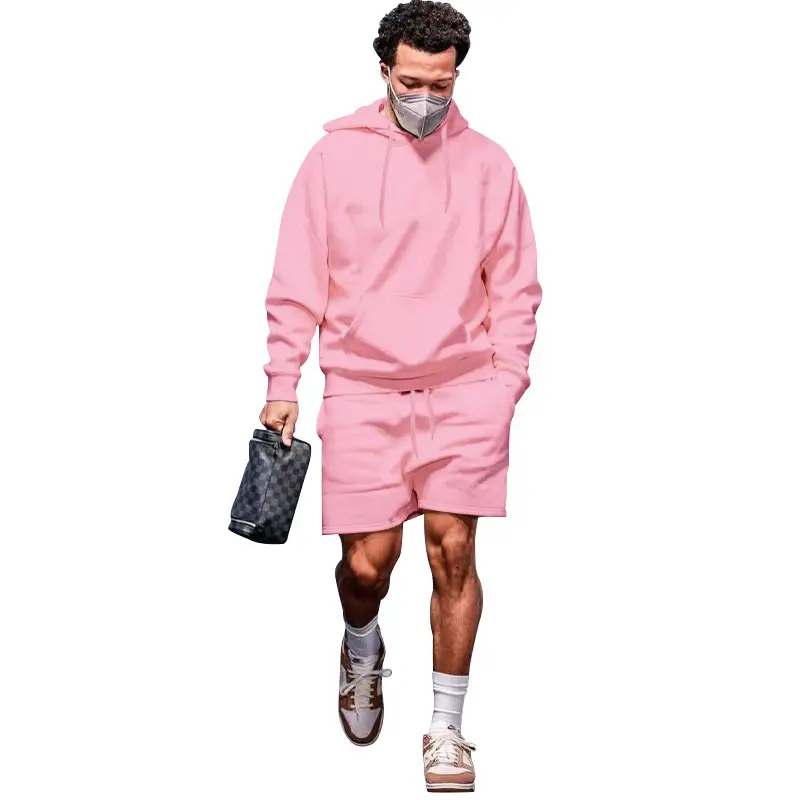 Men's Navy Hooded Sweatshirt & Shorts Set - Image 5