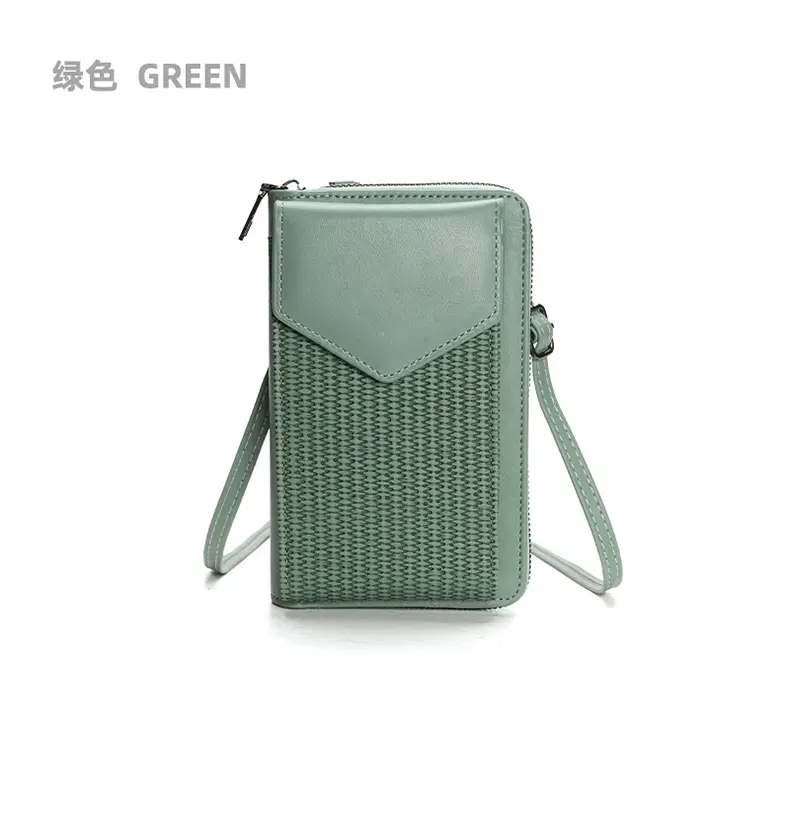 Black Woven Mobile Phone Bag with Long Strap — feature 11