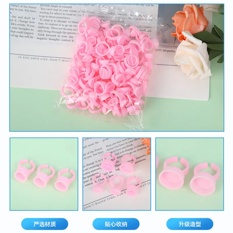 White Eyelash Extension Glue Rings for Tattoo Use - Image 10