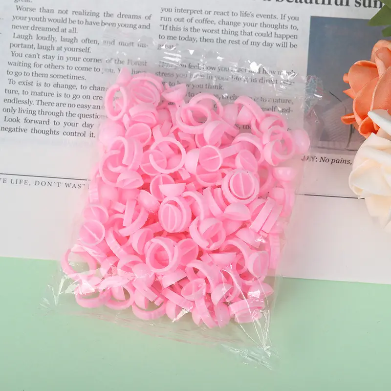 White Eyelash Extension Glue Rings for Tattoo Use - Image 11