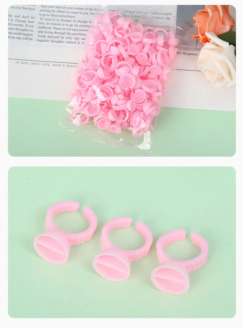 White Eyelash Extension Glue Rings for Tattoo Use — feature 11