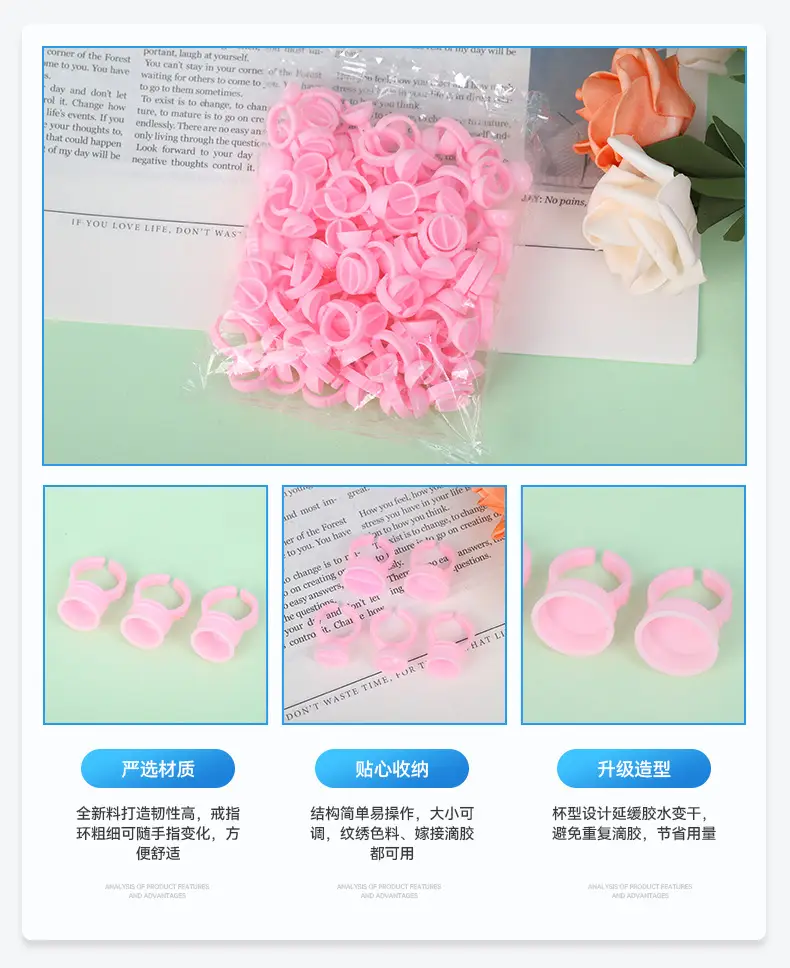 White Eyelash Extension Glue Rings for Tattoo Use — feature 5