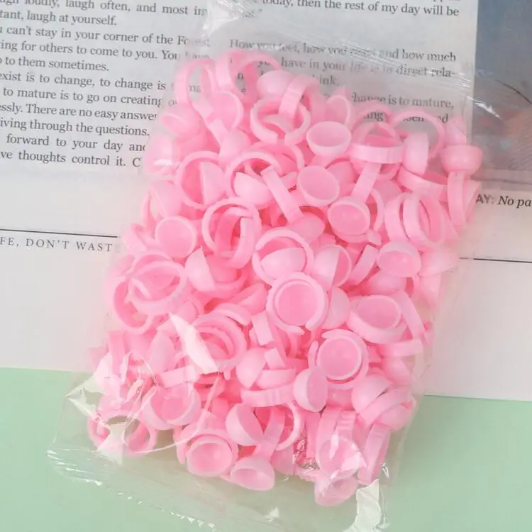 White Eyelash Extension Glue Rings for Tattoo Use - Image 2