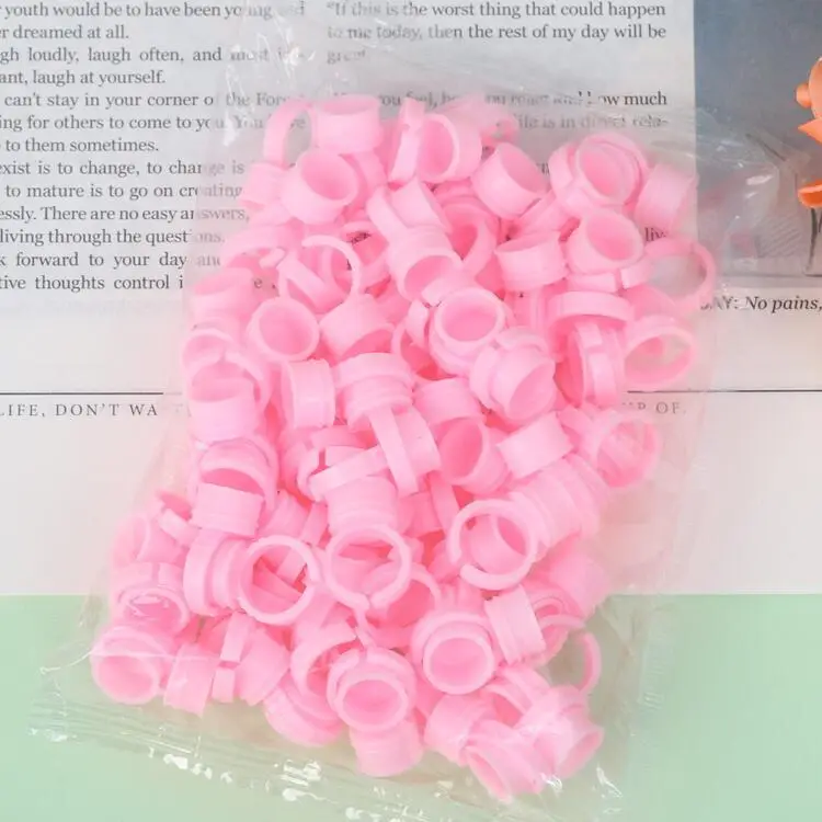 White Eyelash Extension Glue Rings for Tattoo Use - Image 3