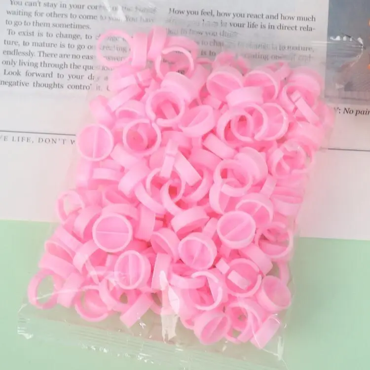 White Eyelash Extension Glue Rings for Tattoo Use - Image 4