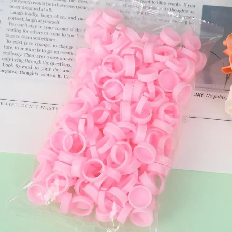 White Eyelash Extension Glue Rings for Tattoo Use - Image 5