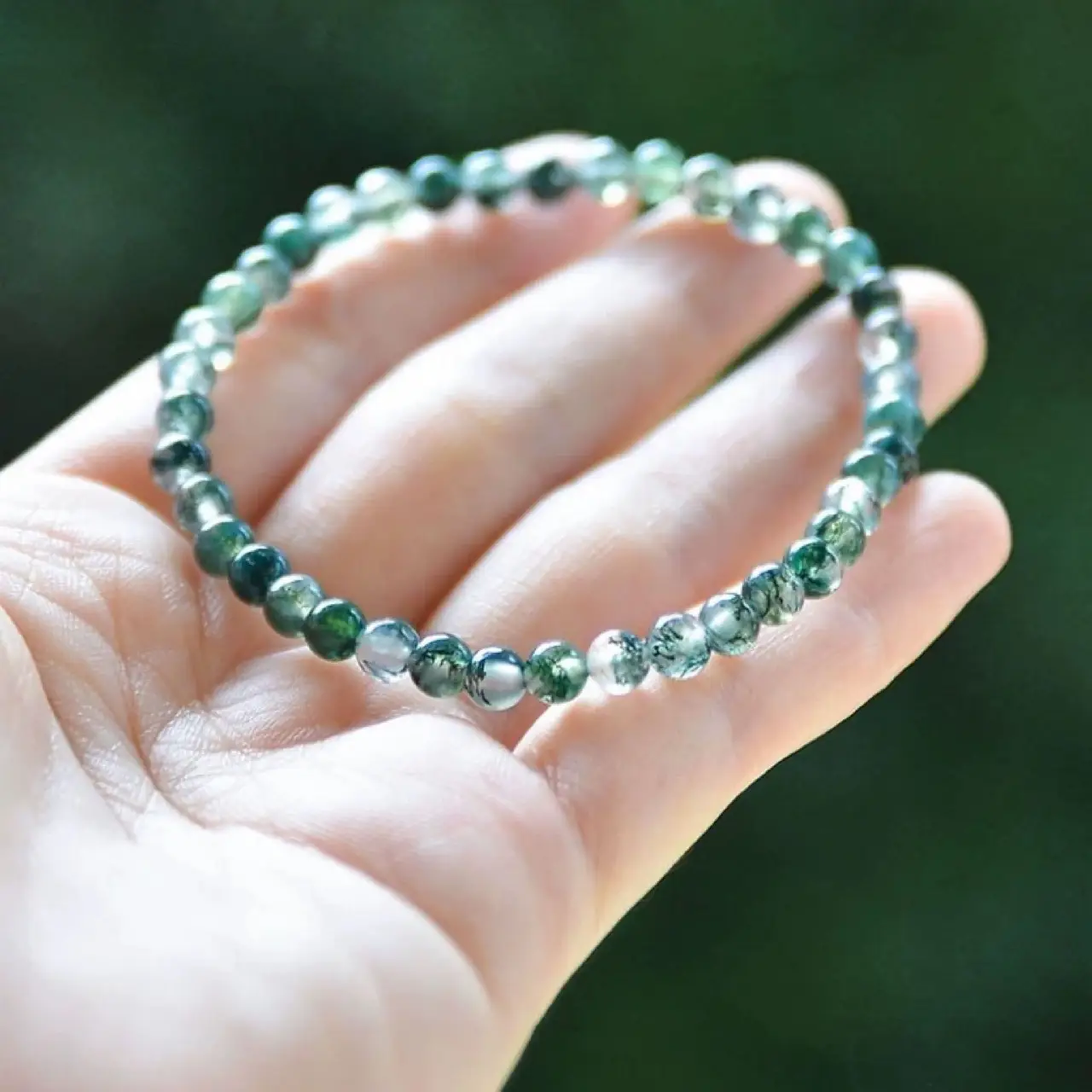 Women's Green Crystal Jade Bracelet for Summer - Image 2