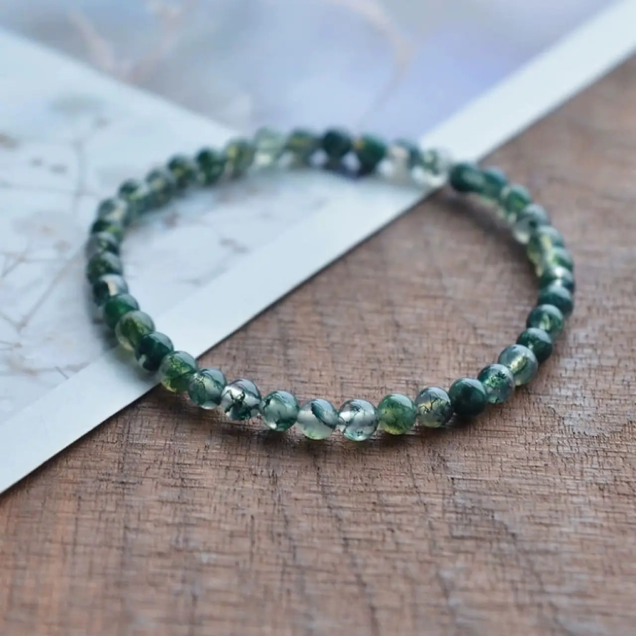 Women's Green Crystal Jade Bracelet for Summer - Image 4