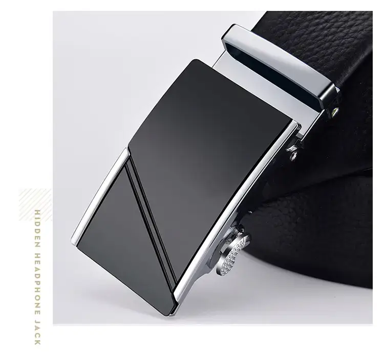 Men's Black Cowhide Belt with Gold Buckle β feature 15