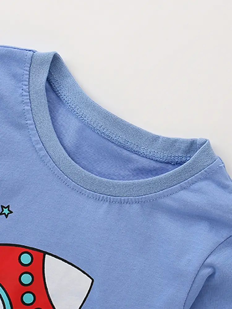 Malwee Boys T-Shirt Red Rocket Print Blue