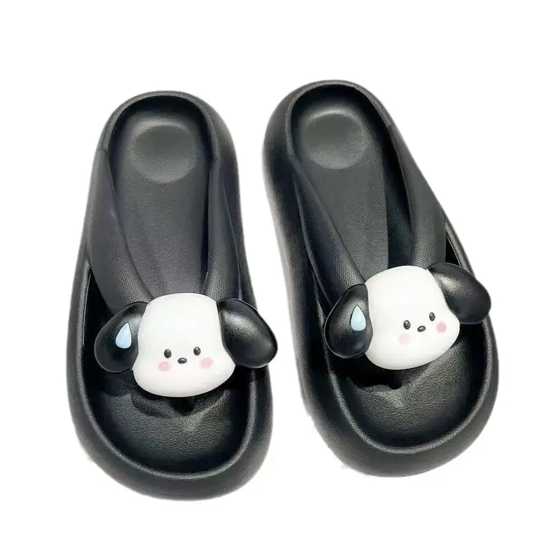 Cute Cat Design Black Flip Flops Women Summer 2023