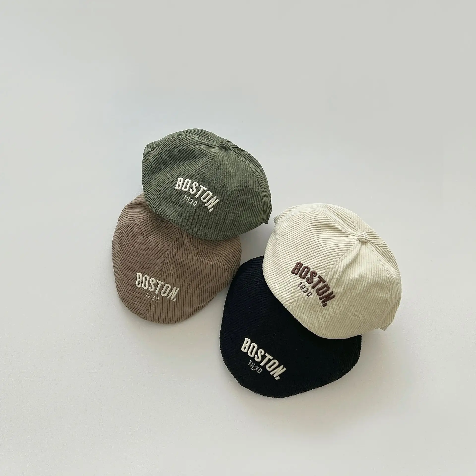 Boston Letter Wool Baby Cap Beige Winter