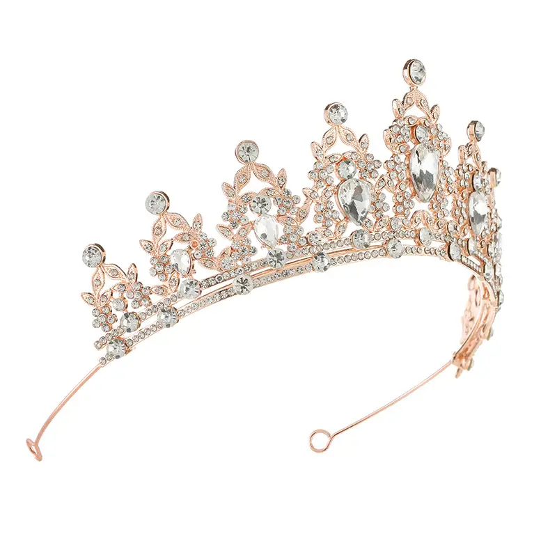 Retro Rhinestone Princess Crown Wedding Party Headwear - Image 12