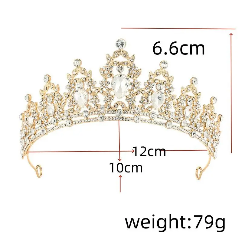 Retro Rhinestone Princess Crown Wedding Party Headwear — feature 2