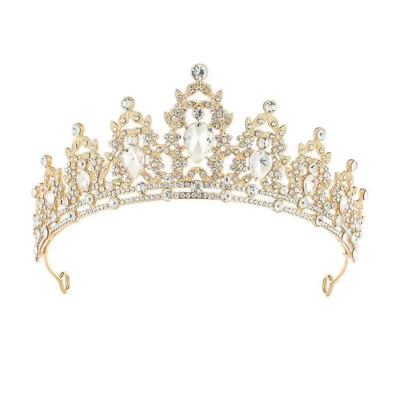Retro Rhinestone Princess Crown Wedding Party Headwear - Image 4