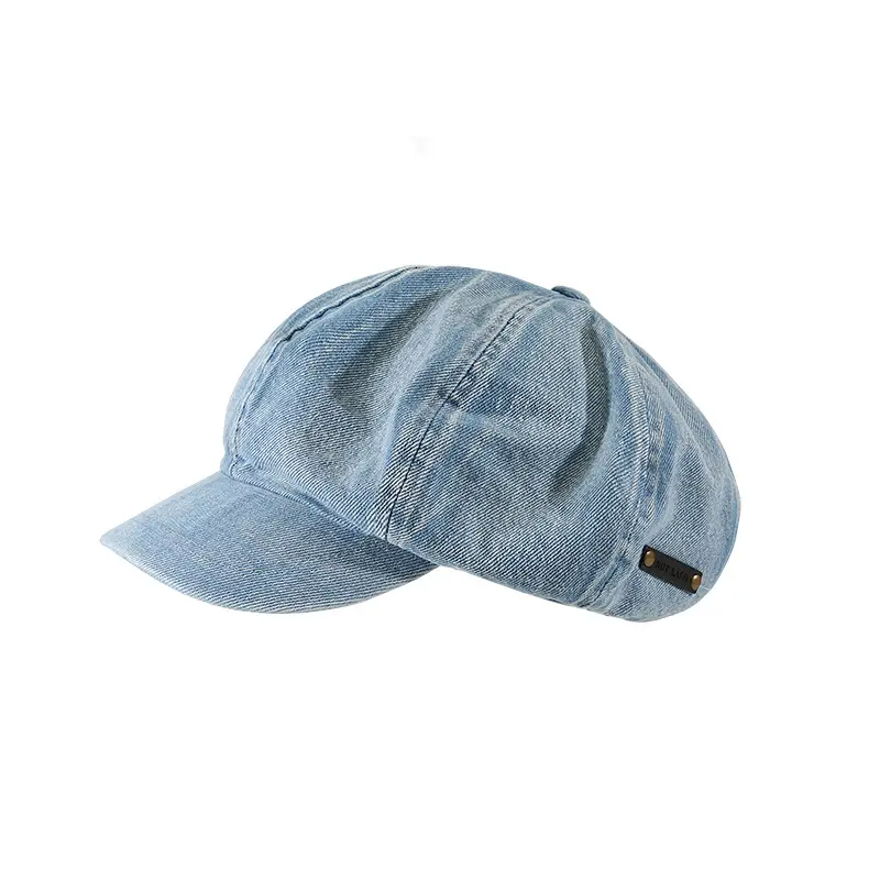 Women's Japanese-style Wash Denim Octagonal Cap - Image 7