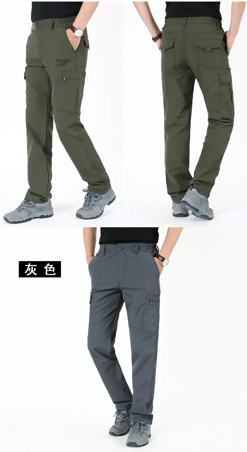 Men's Spring Autumn Waterproof Quick Dry Pants Grey — feature 7