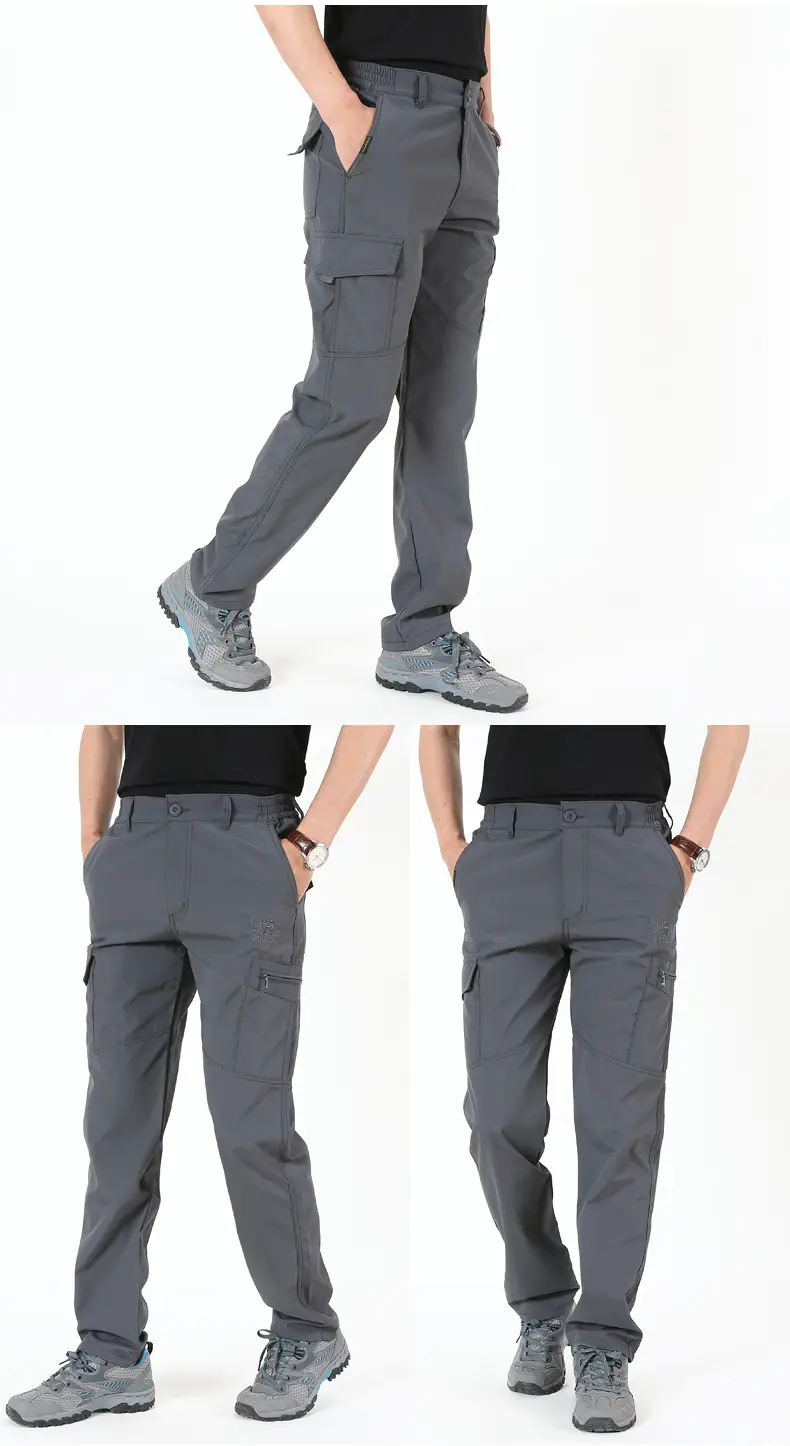 Men's Spring Autumn Waterproof Quick Dry Pants Grey — feature 8