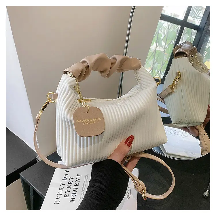 Women's Pleated Striped Shoulder Bag 2023 Summer — feature 20
