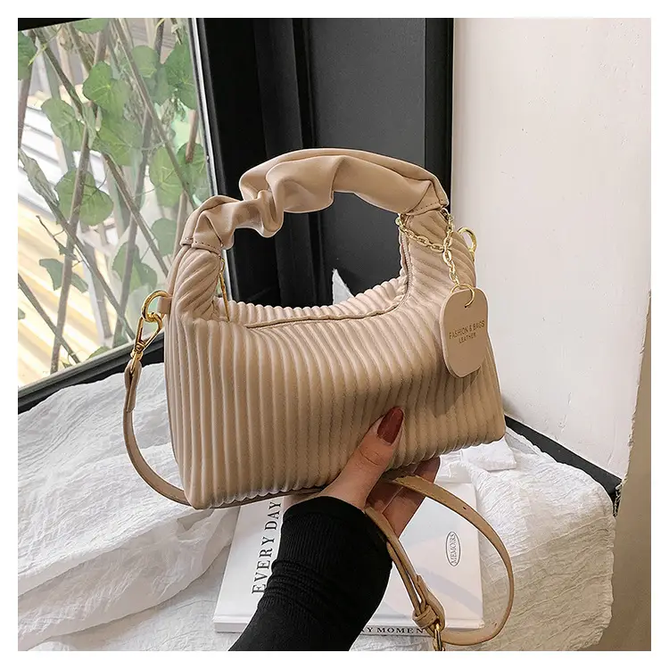 Women's Pleated Striped Shoulder Bag 2023 Summer — feature 22