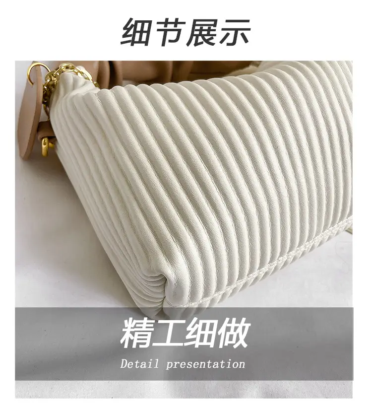 Women's Pleated Striped Shoulder Bag 2023 Summer — feature 3