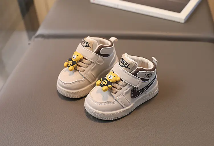 Baby Sneakers Beige Soft Soled Mid-Top Casual — feature 4