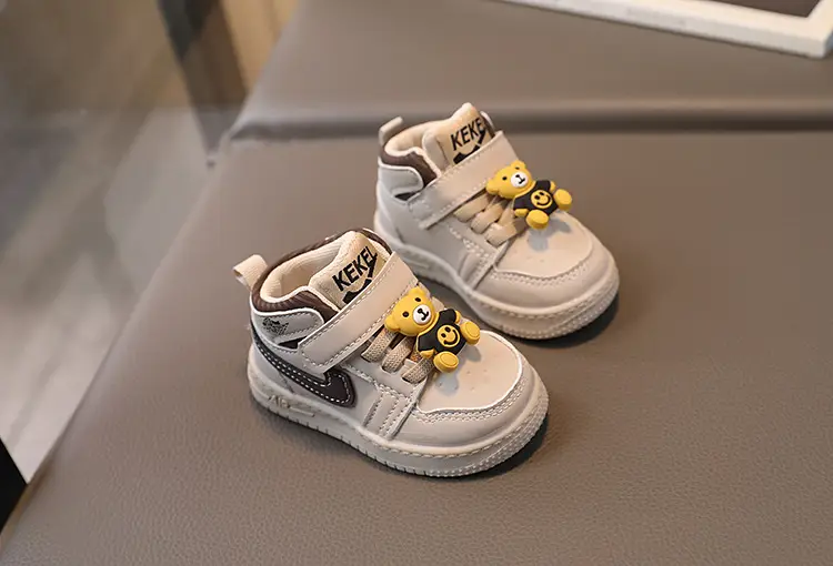 Baby Sneakers Beige Soft Soled Mid-Top Casual — feature 5