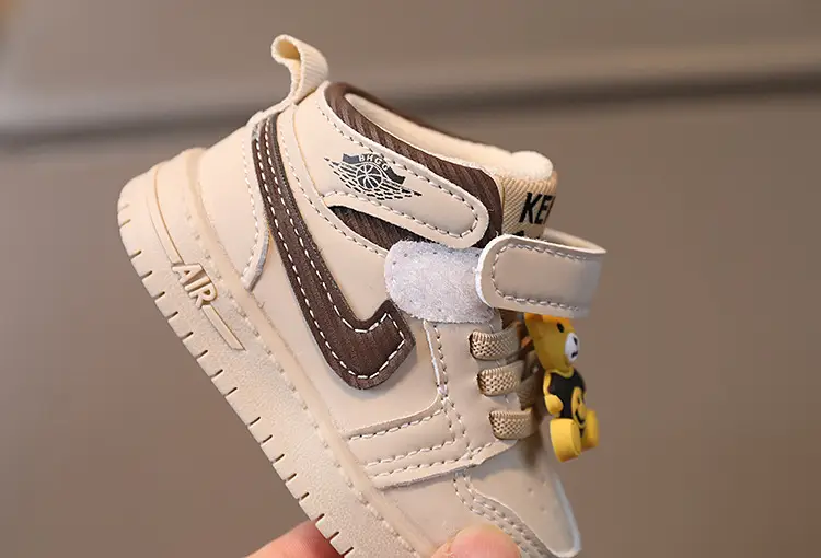 Baby Sneakers Beige Soft Soled Mid-Top Casual — feature 9
