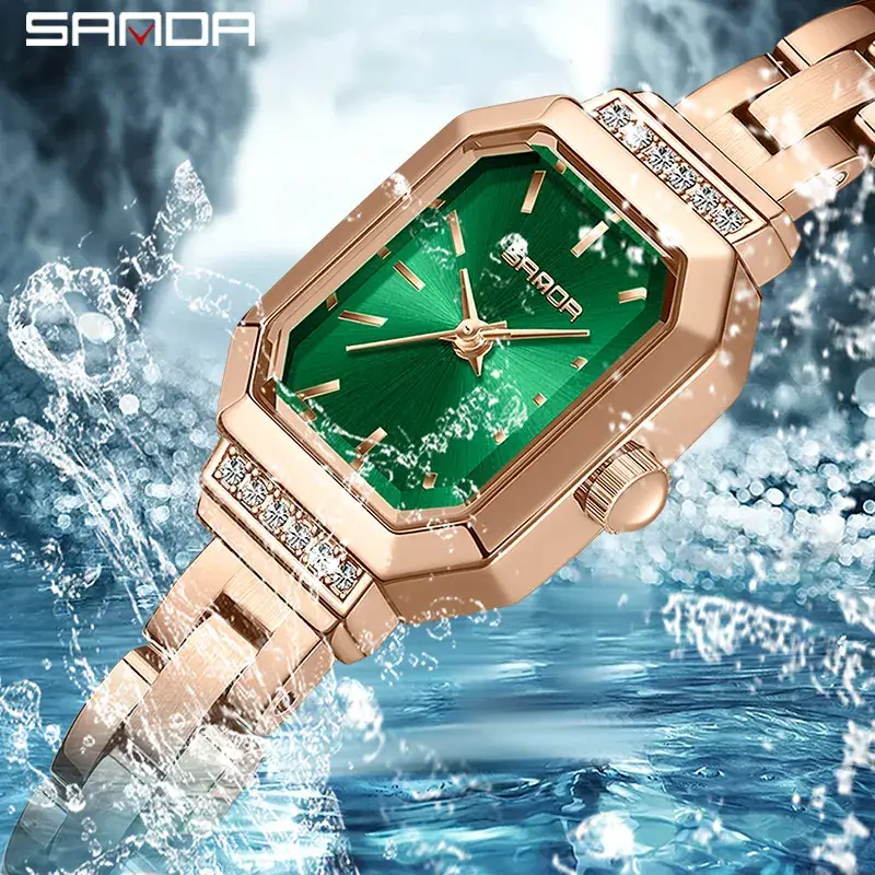 Sanda Gold Mesh Women's Quartz Watch with Diamond Dial - Image 15