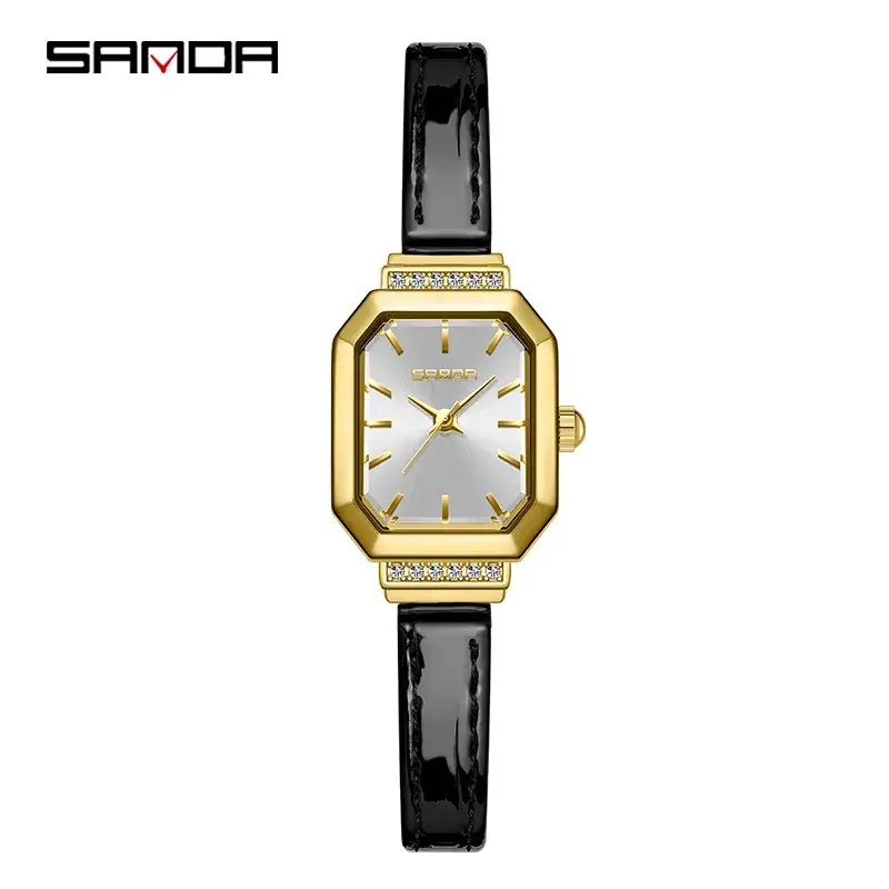 Sanda Gold Mesh Women's Quartz Watch with Diamond Dial - Image 5