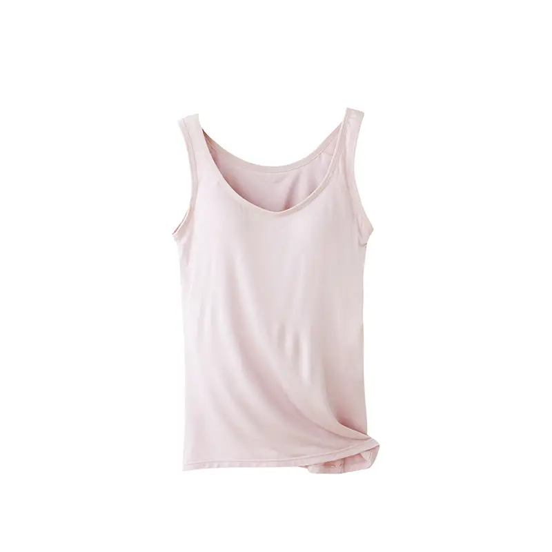 Modal vest with chest pad women's bra cup integrated wireless slim fit undershirt for inner and outer wear