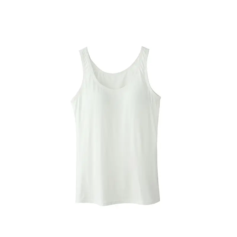Modal vest with chest pad women's bra cup integrated wireless slim fit undershirt for inner and outer wear