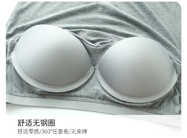 Modal vest with chest pad women's bra cup integrated wireless slim fit undershirt for inner and outer wear — feature 16