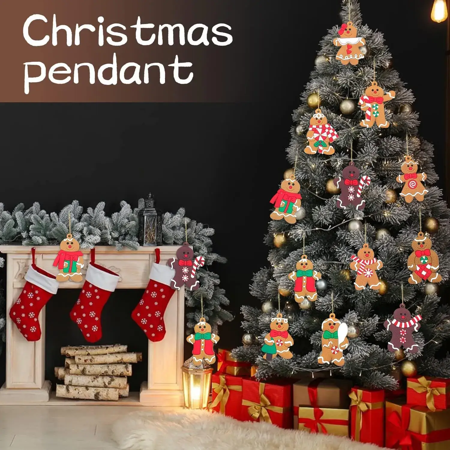Classic Christmas Gingerbread Man Hanging Ornaments Set — feature 10