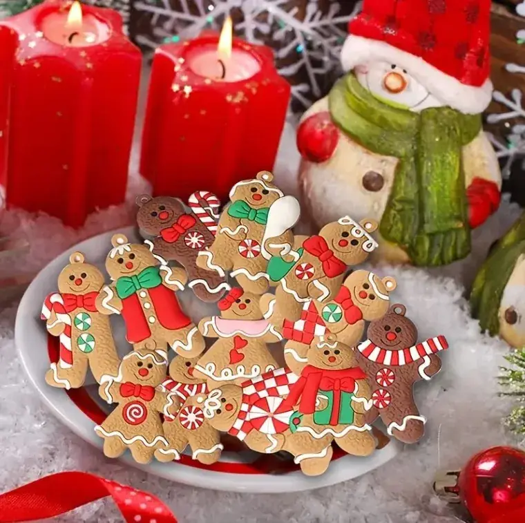 Classic Christmas Gingerbread Man Hanging Ornaments Set — feature 4