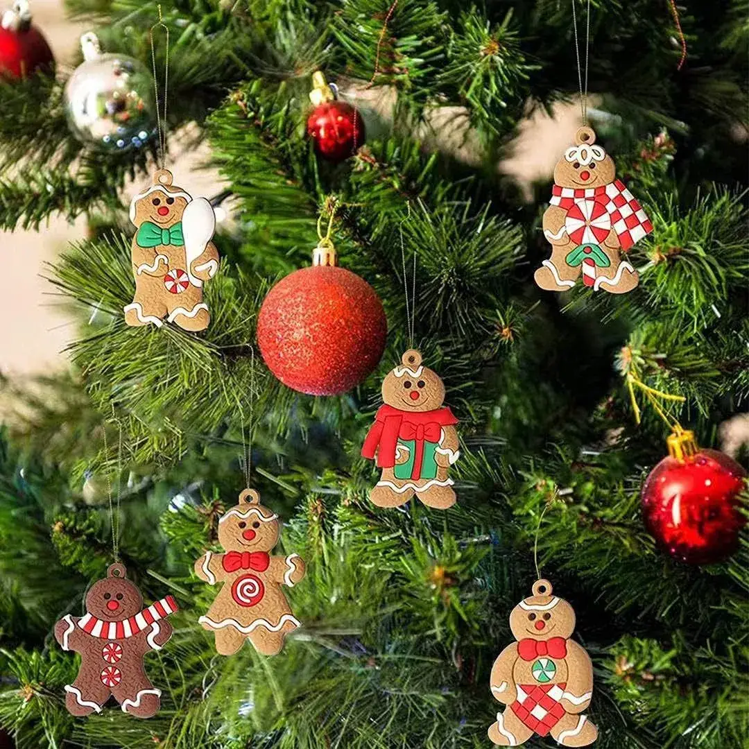 Classic Christmas Gingerbread Man Hanging Ornaments Set — feature 5