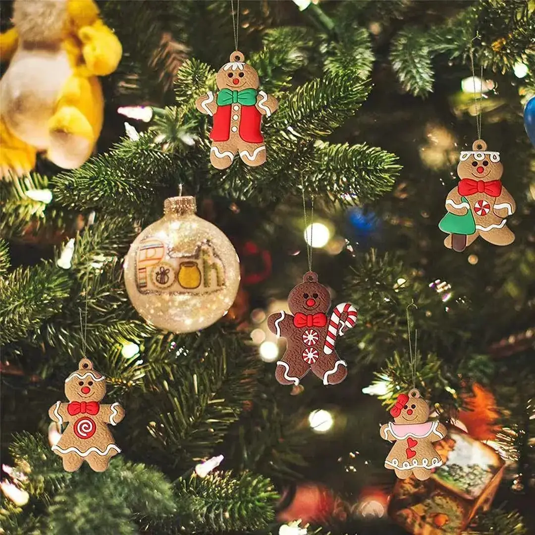 Classic Christmas Gingerbread Man Hanging Ornaments Set — feature 8