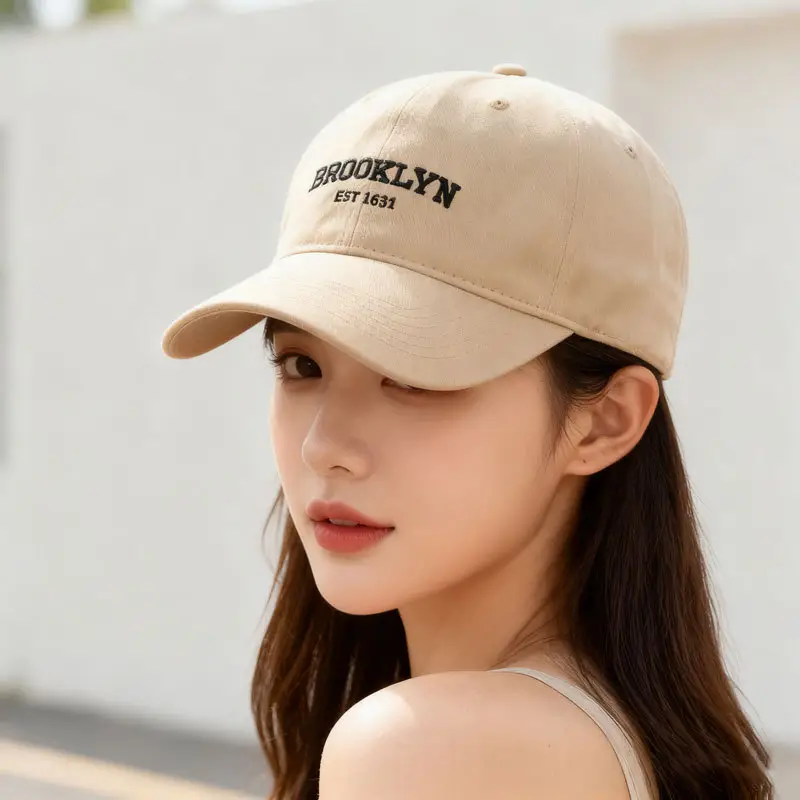Brooklyn Brand Canvas Cap with Letter Embroidery