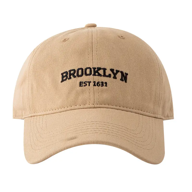 Brooklyn Brand Canvas Cap with Letter Embroidery