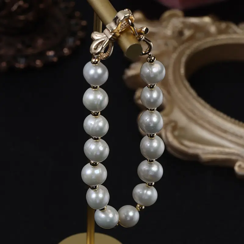 Natural Freshwater Pearl Bow Buckle Bracelet
