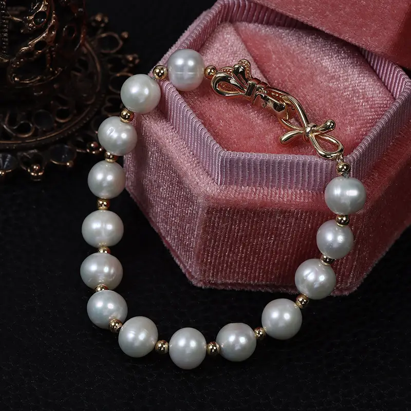 Natural Freshwater Pearl Bow Buckle Bracelet