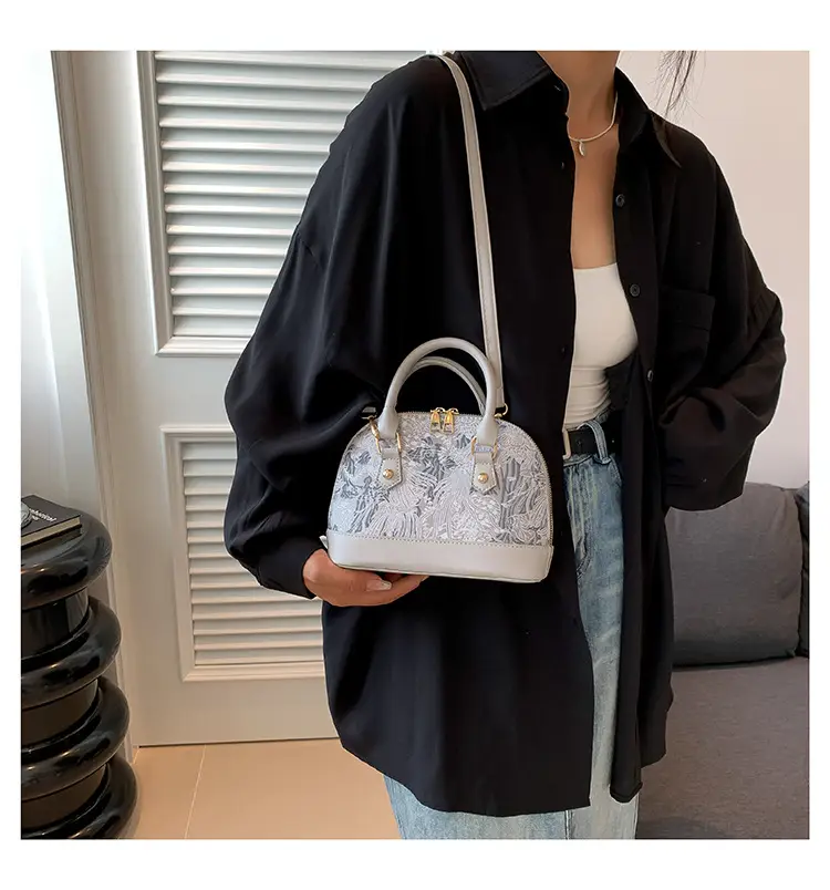 Black Embroidered Shoulder Messenger Bag for Women — feature 15