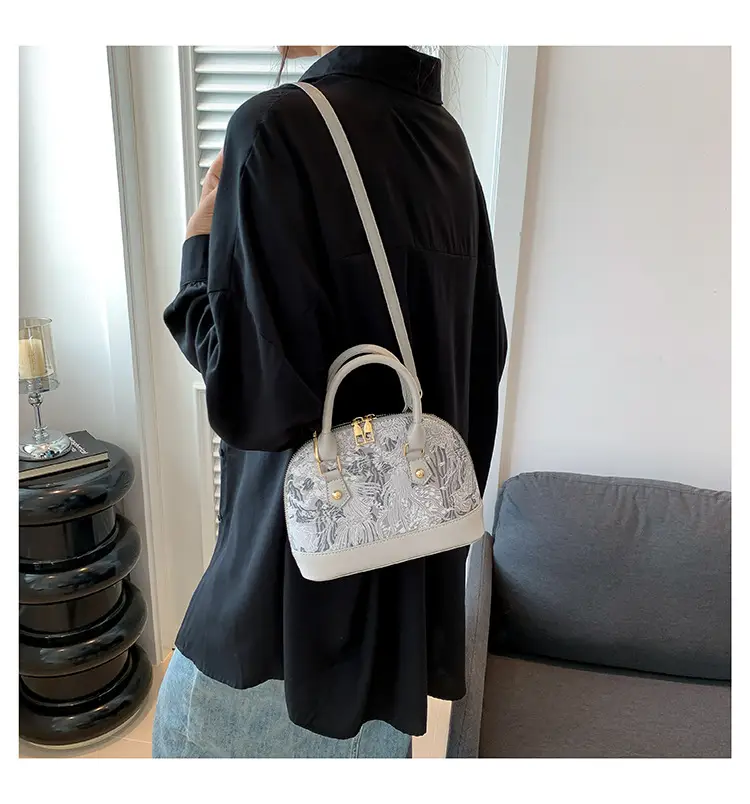 Black Embroidered Shoulder Messenger Bag for Women — feature 16
