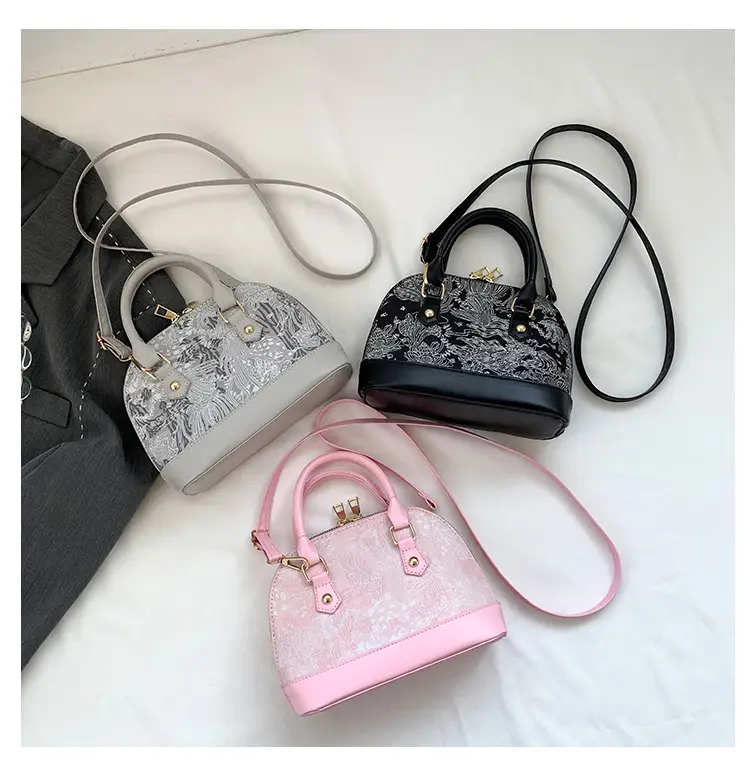 Black Embroidered Shoulder Messenger Bag for Women — feature 28