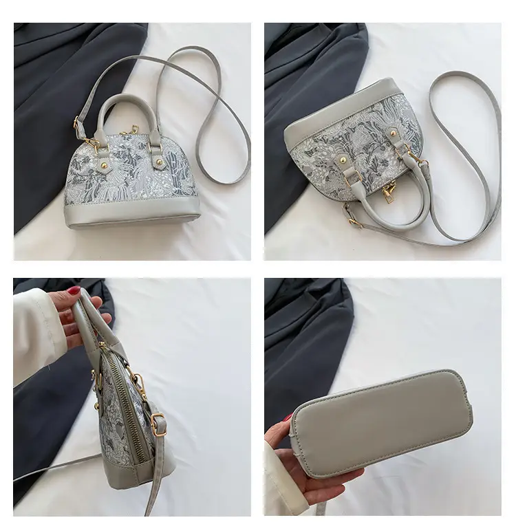 Black Embroidered Shoulder Messenger Bag for Women — feature 7