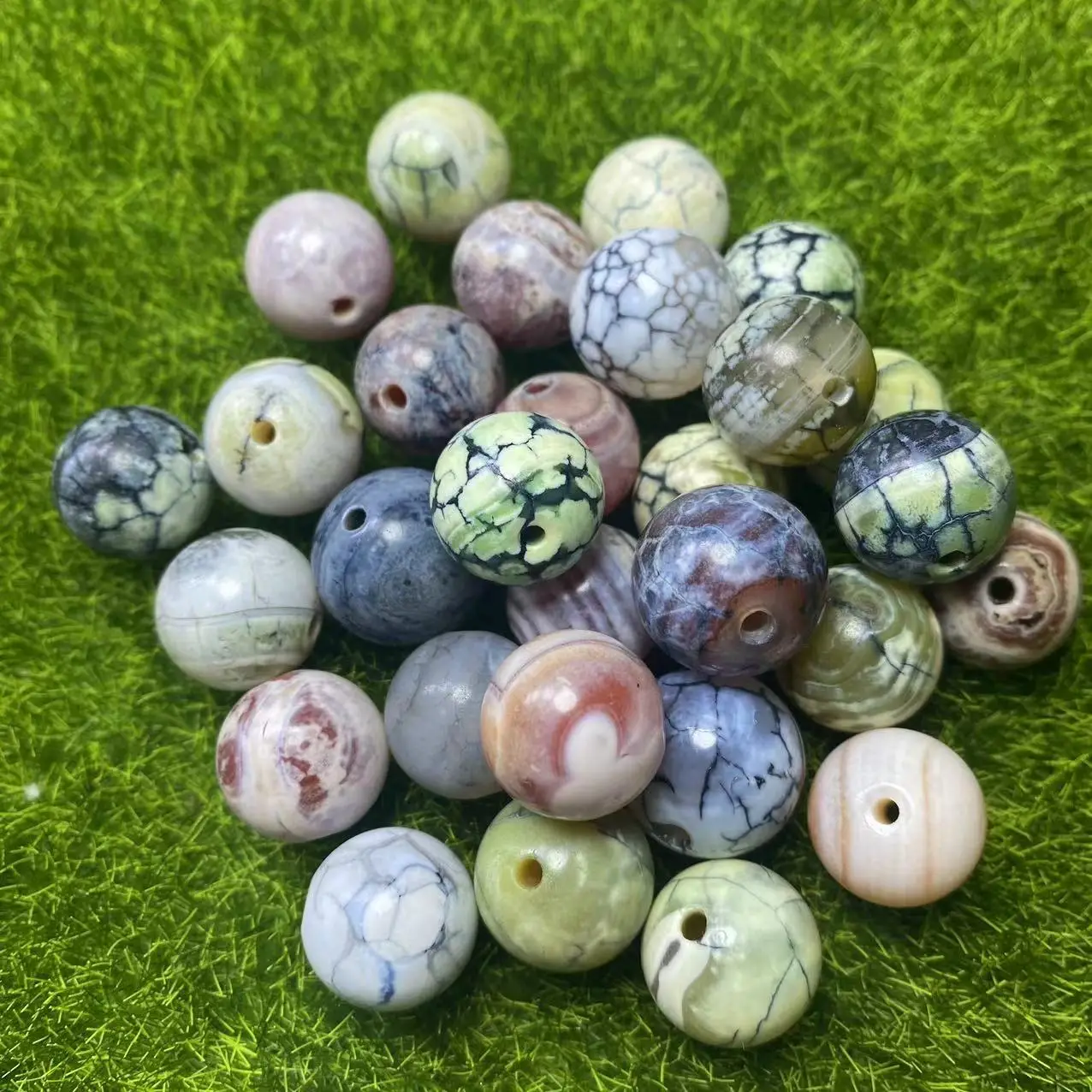 Agate Color Cream Balls 16mm Loose Beads - Image 2