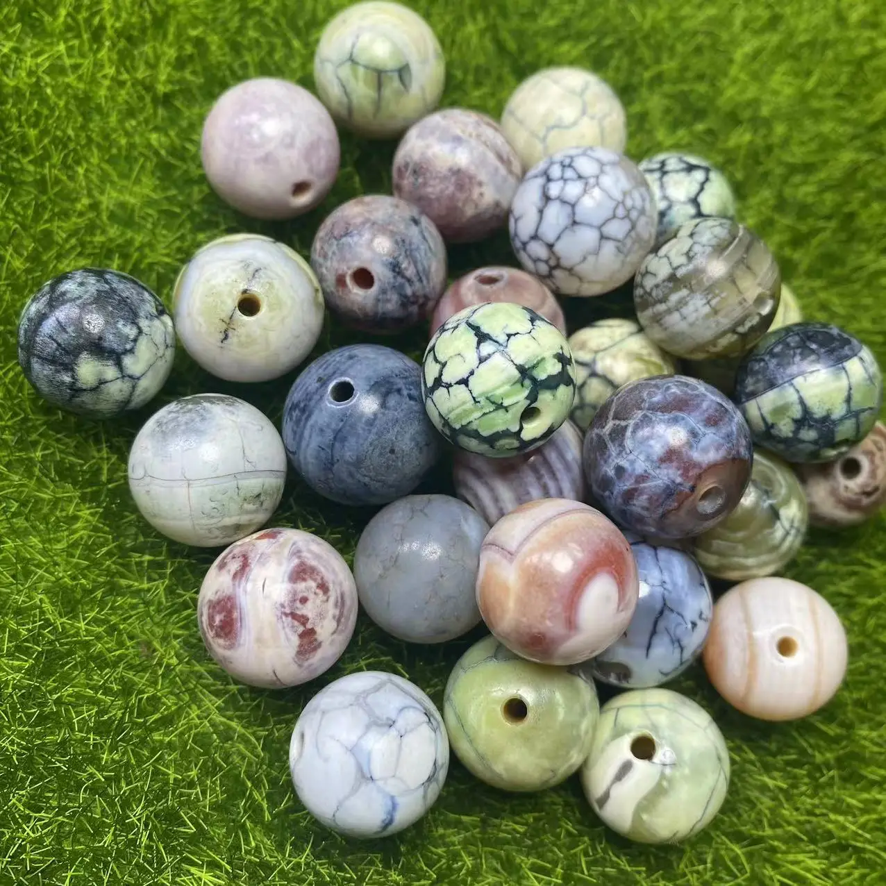 Agate Color Cream Balls 16mm Loose Beads - Image 4